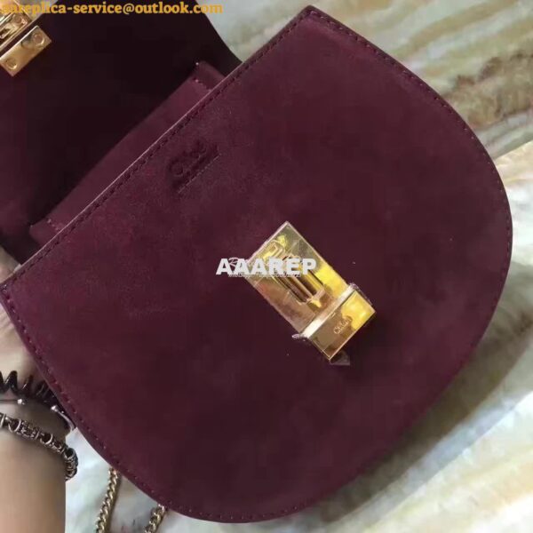 Replica Chloe Drew Shoulder bag Smooth and Suede Calfskin Wine 7