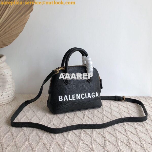 Replica Balenciaga Ville Top Handle Bag In Black Small Grain Calfskin 3