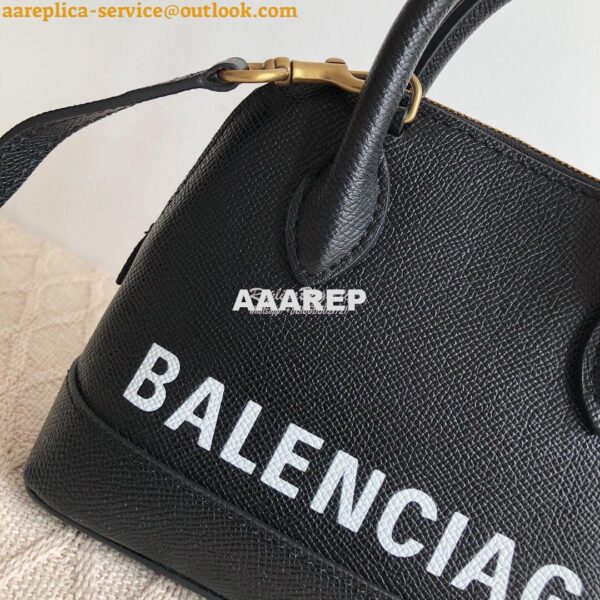 Replica Balenciaga Ville Top Handle Bag In Black Small Grain Calfskin 4