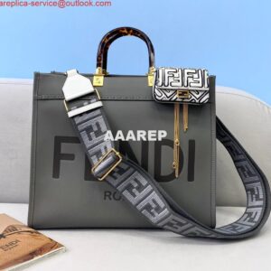 Replica Fendi 8BH386 Sunshine Medium Bag 8266S Dark Grey leather shopper