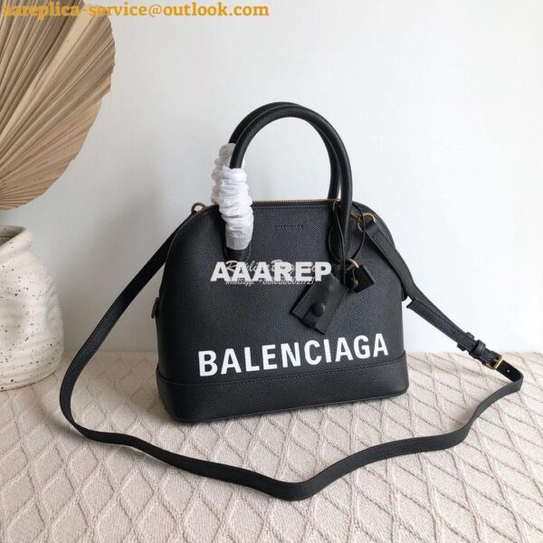 Replica Balenciaga Ville Top Handle Bag In Black Small Grain Calfskin 8