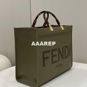 Replica Fendi 8BH386 Sunshine Medium Bag 8266S Green leather shopper