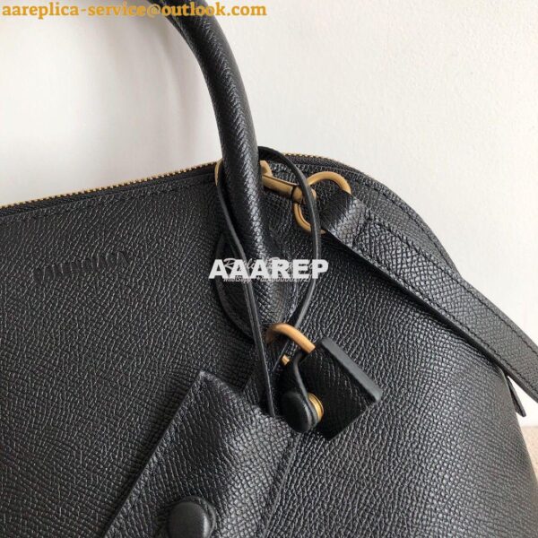 Replica Balenciaga Ville Top Handle Bag In Black Small Grain Calfskin 9