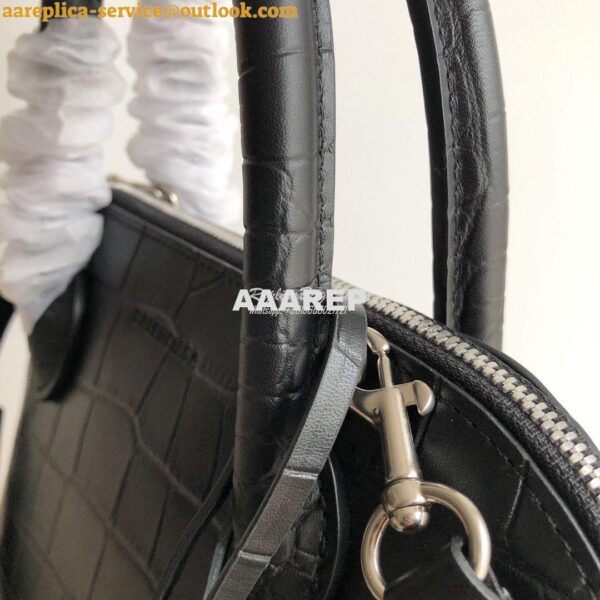 Replica Balenciaga Ville Top Handle Bag In Black Crocodile Emboosed Ca 13