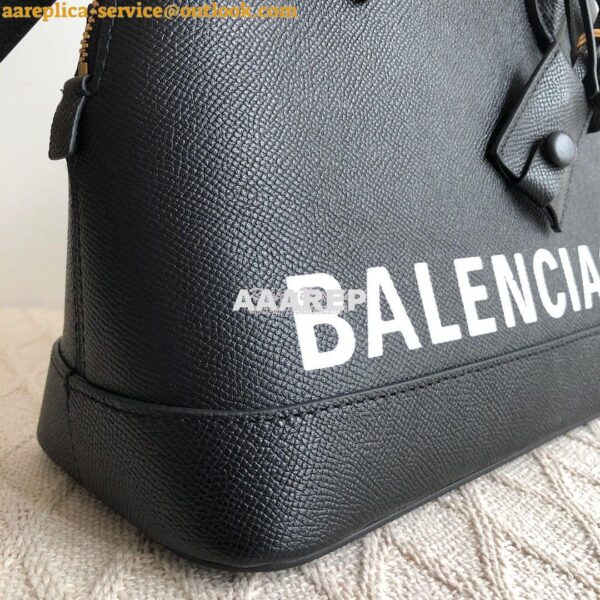 Replica Balenciaga Ville Top Handle Bag In Black Small Grain Calfskin 10