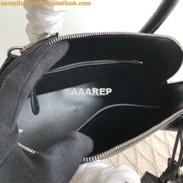 Replica Balenciaga Ville Top Handle Bag In Black Crocodile Emboosed Ca 15