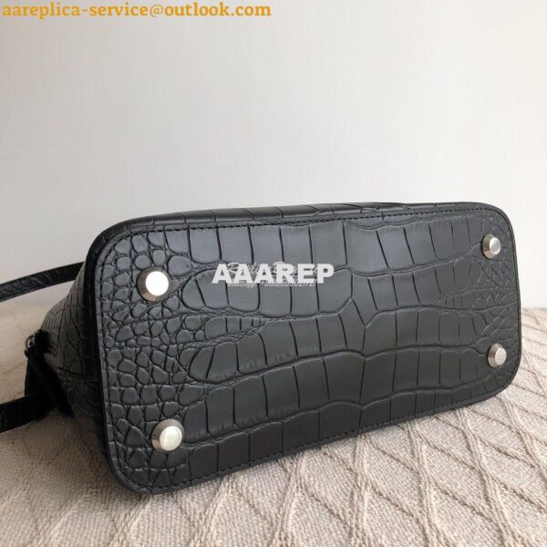 Replica Balenciaga Ville Top Handle Bag In Black Crocodile Emboosed Ca 16
