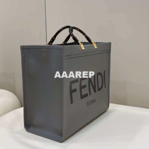 Replica Fendi 8BH386 Sunshine Medium Bag Gray leather shopper 8266S 2