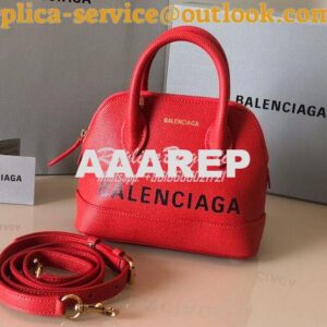 Replica Balenciaga Ville Top Handle Bag In Red Small Grain Calfskin 55