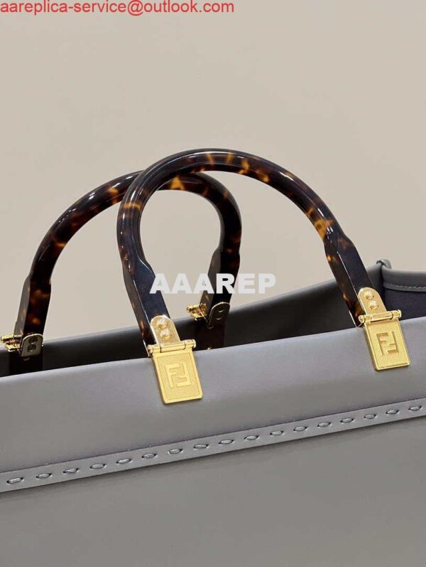 Replica Fendi 8BH386 Sunshine Medium Bag Gray leather shopper 8266S 7