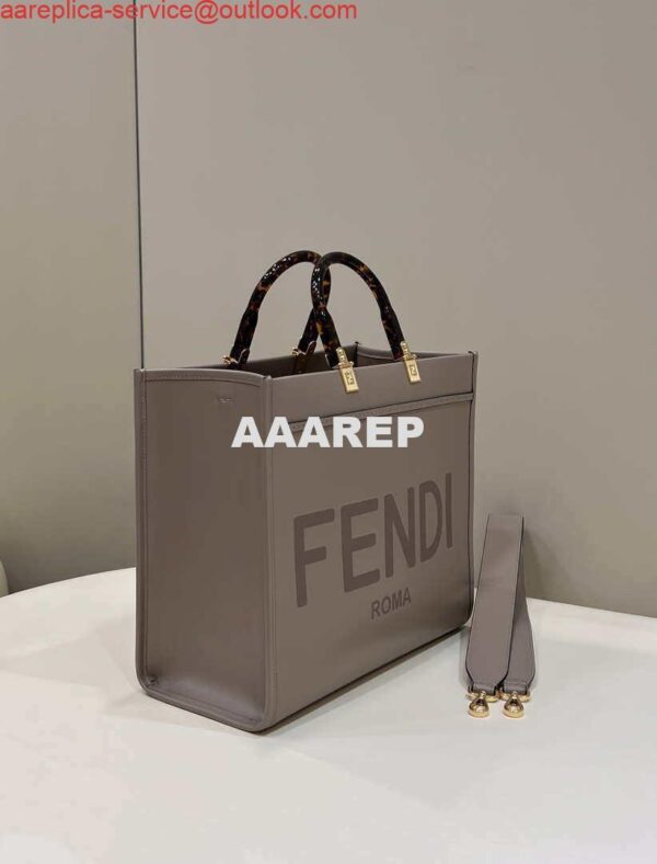 Replica Fendi 8BH386 Sunshine Medium Bag Nude leather shopper 8266S 4