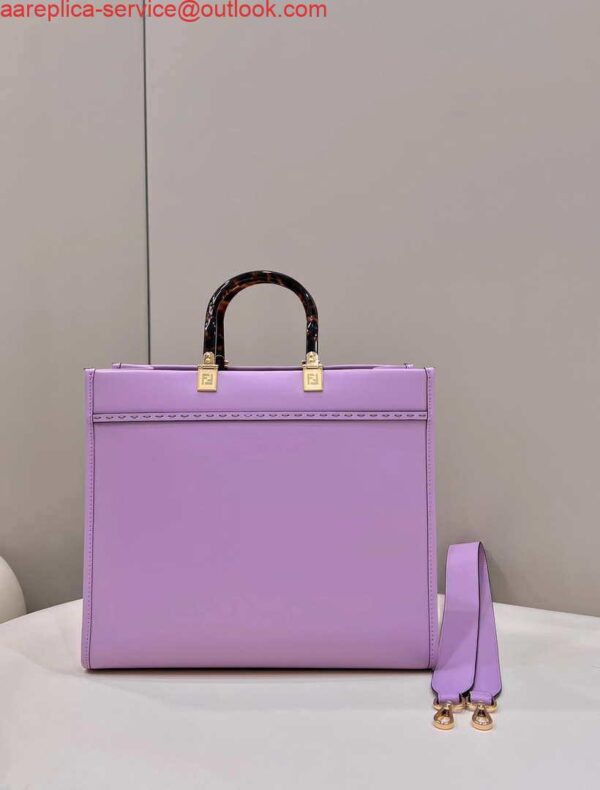 Replica Fendi 8BH386 Sunshine Medium Bag Purple leather shopper 8266S 3