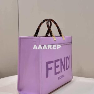 Replica Fendi 8BH386 Sunshine Medium Bag Purple leather shopper 8266S 2