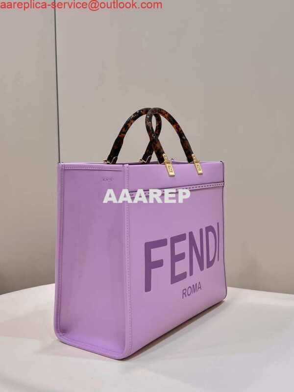 Replica Fendi 8BH386 Sunshine Medium Bag Purple leather shopper 8266S 4