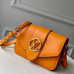 Replica Louis Vuitton LV Pont 9 Bag In Orange Calfskin M55946 BLV687 2