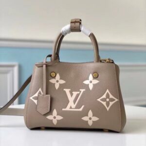 Replica Louis Vuitton Montaigne BB Bag In Tourterelle Gray Leather M45489 BLV699 2