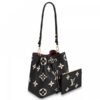 Replica Louis Vuitton Montaigne MM Bag In Black Leather M45499 BLV671