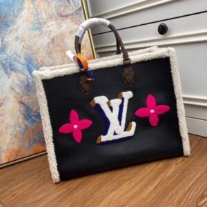 Replica Louis Vuitton Onthego GM Bag Leather Shearling M56958 BLV701 2