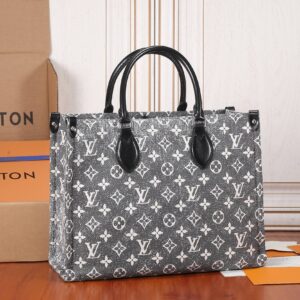 Replica Louis Vuitton ONTHEGO MM Bag Monogram Jacquard Denim M46448 2