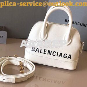 Replica Balenciaga Ville Top Handle Bag In White Small Grain Calfskin 2