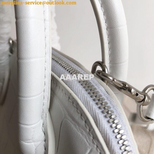 Replica Balenciaga Ville Top Handle Bag In White Crocodile Emboosed Ca 6