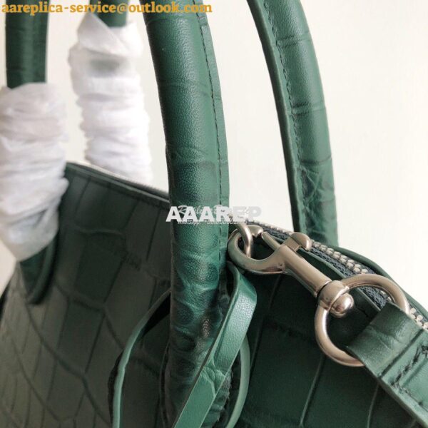 Replica Balenciaga Ville Top Handle Bag In Dark Green Crocodile Emboos 13