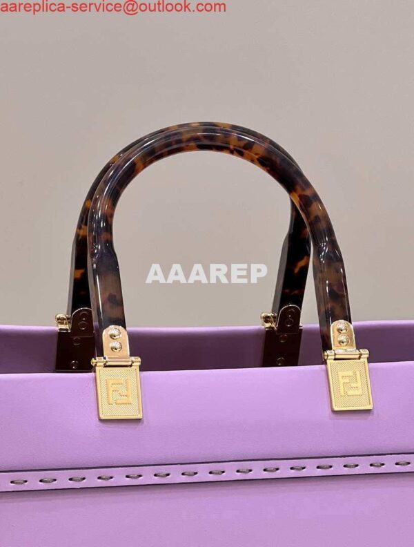 Replica Fendi 8BH386 Sunshine Medium Bag Purple leather shopper 8266S 7