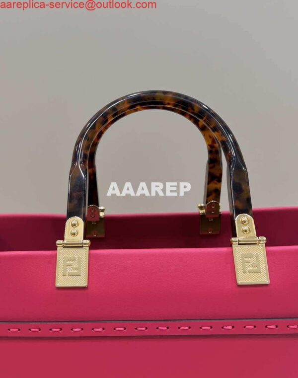 Replica Fendi 8BH386 Sunshine Medium Bag Rose Red leather shopper 8266S 6