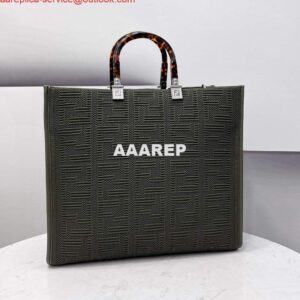 Replica Fendi 8BH386 Sunshine Medium Fendi Tote Bag 8258 Green