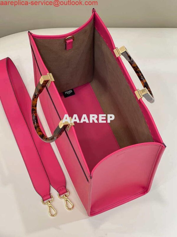 Replica Fendi 8BH386 Sunshine Medium Bag Rose Red leather shopper 8266S 10