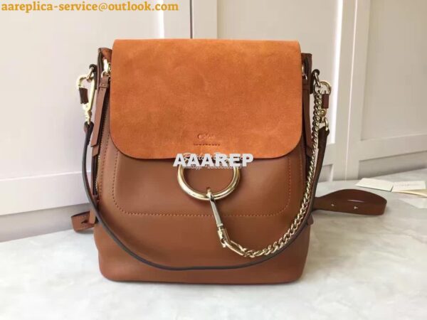 Replica Chloe Faye Backpack Tan 7