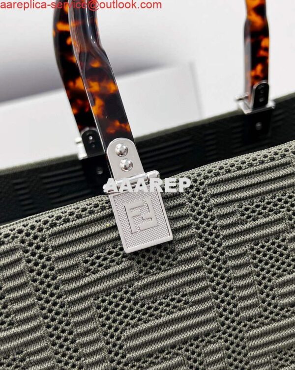 Replica Fendi 8BH386 Sunshine Medium Fendi Tote Bag 8258 Green 4