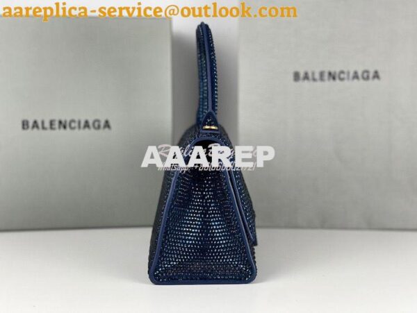 Replica Balenciaga Hourglass Top Handle Bag in Blue Suede Calfskin wit 9