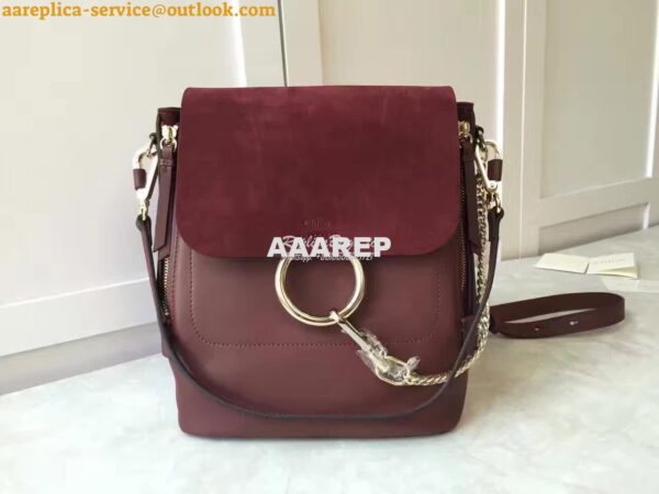 Replica Chloe Faye Backpack Wine 6