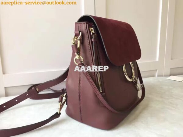 Replica Chloe Faye Backpack Wine 9