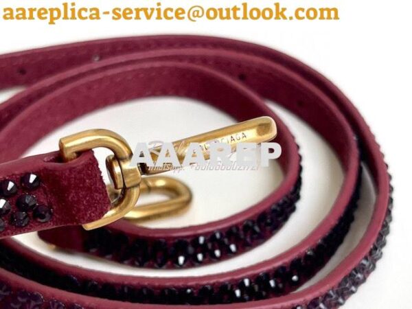 Replica Balenciaga Hourglass Top Handle Bag in Burgundy Suede Calfskin 13