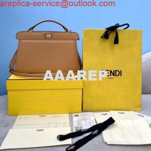 Replica Fendi 8BN323 Peekaboo ISEEU EAST-WEST Apricot Leather 70193S Bag