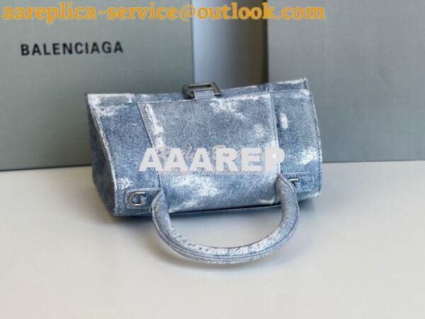 Replica Balenciaga Hourglass Top Handle Bag In Denim Printed 5935461 B 7