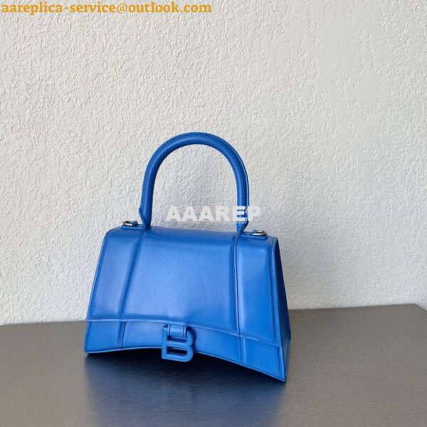 Replica Balenciaga Hourglass Top Handle Bag In Electric Blue Shiny Box 5