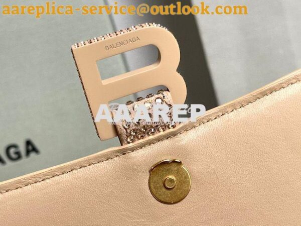 Replica Balenciaga Hourglass Top Handle Bag in Dark Beige Suede Calfsk 12