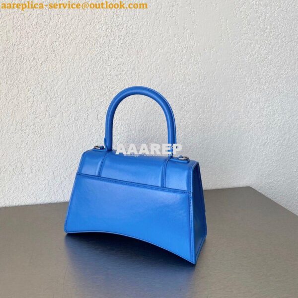 Replica Balenciaga Hourglass Top Handle Bag In Electric Blue Shiny Box 7