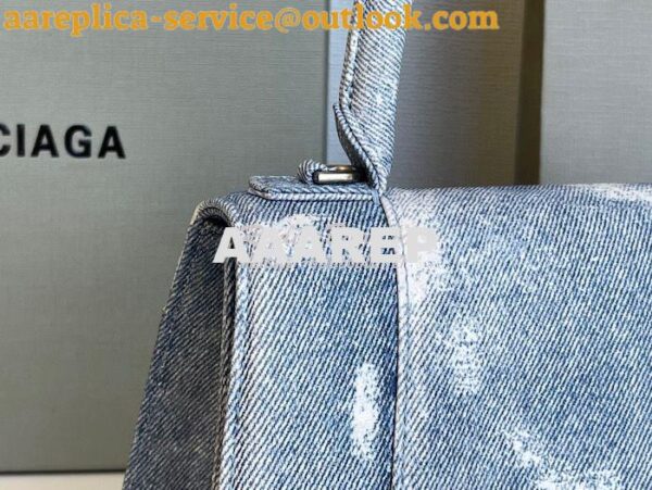 Replica Balenciaga Hourglass Top Handle Bag In Denim Printed 5935461 B 11