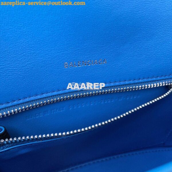 Replica Balenciaga Hourglass Top Handle Bag In Electric Blue Shiny Box 10