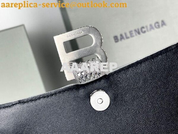 Replica Balenciaga Hourglass Top Handle Bag in Grey Suede Calfskin wit 15