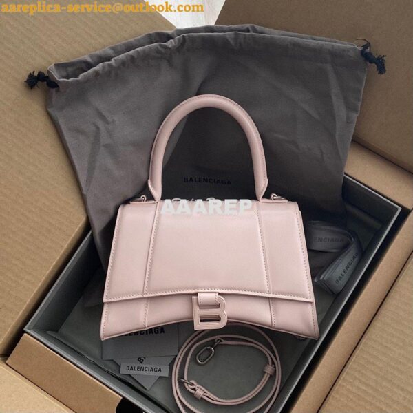 Replica Balenciaga Hourglass Top Handle Bag In Light Rose Shiny Box Ca 5