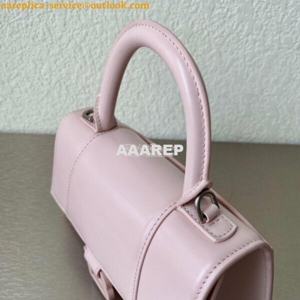 Replica Balenciaga Hourglass Top Handle Bag In Light Rose Shiny Box Ca 6