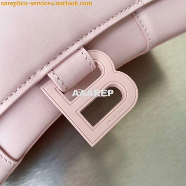 Replica Balenciaga Hourglass Top Handle Bag In Light Rose Shiny Box Ca 7