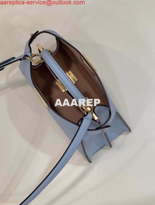 Replica Fendi 8BN327 Peekaboo ISeeU Small Blue leather bag 9