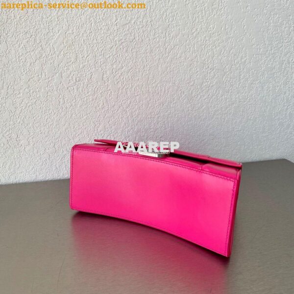 Replica Balenciaga Hourglass Top Handle Bag In Pink Shiny Box Calfskin 9