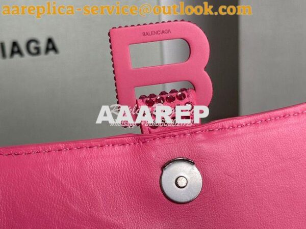 Replica Balenciaga Hourglass Top Handle Bag in Pink Suede Calfskin wit 13